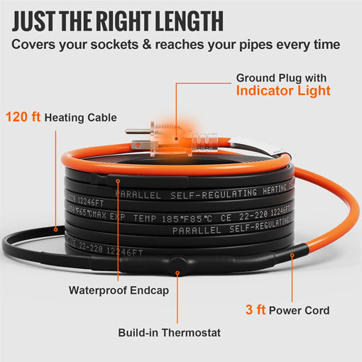 Self-Regulating Pipe Heating Cable