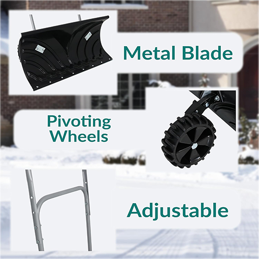 Wheeled Snow Shovel Pusher