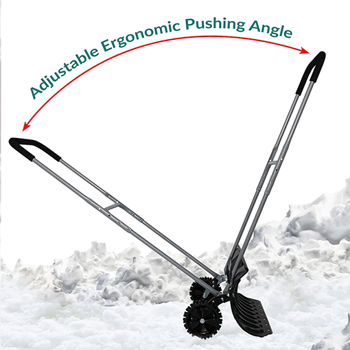 Wheeled Snow Shovel Pusher